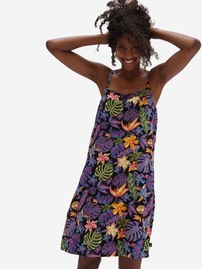 Vans Women’s Tropical Floral Spaghetti Strap Dress - Black/Multi Size M